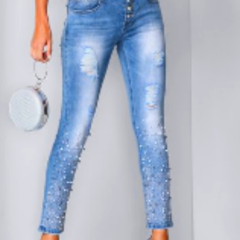 Pearl distressed sknny jeans